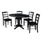 International Concepts Round 36 in Round Extension Dining Table with 4 Madrid Chairs, Black, 36 in W, 48 in L, 30.1 in H K46-36RXT-27B-C2-4 - alternate 1